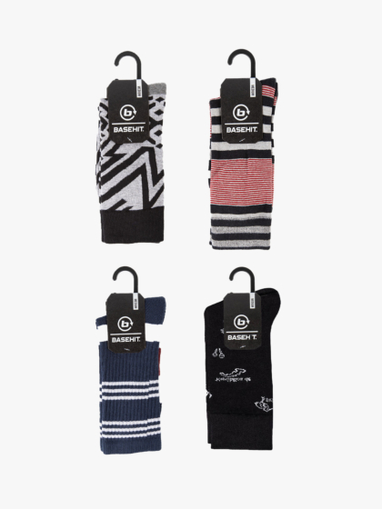 BASEHIT CUSHIONED CREW SOCKS 4 PAIR PACK