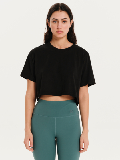 BASEHIT ΓΥΝΑΙΚΕΙΟ ΜΟΝΟΧΡΩΜΟ CROP T-SHIRT