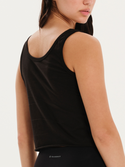 BASEHIT ΓΥΝΑΙΚΕΙΟ ΜΟΝΟΧΡΩΜΟ ΑΜΑΝΙΚΟ CROP TOP
