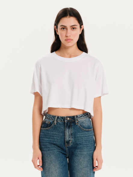 BASEHIT ΓΥΝΑΙΚΕΙΟ ΜΟΝΟΧΡΩΜΟ CROP T-SHIRT